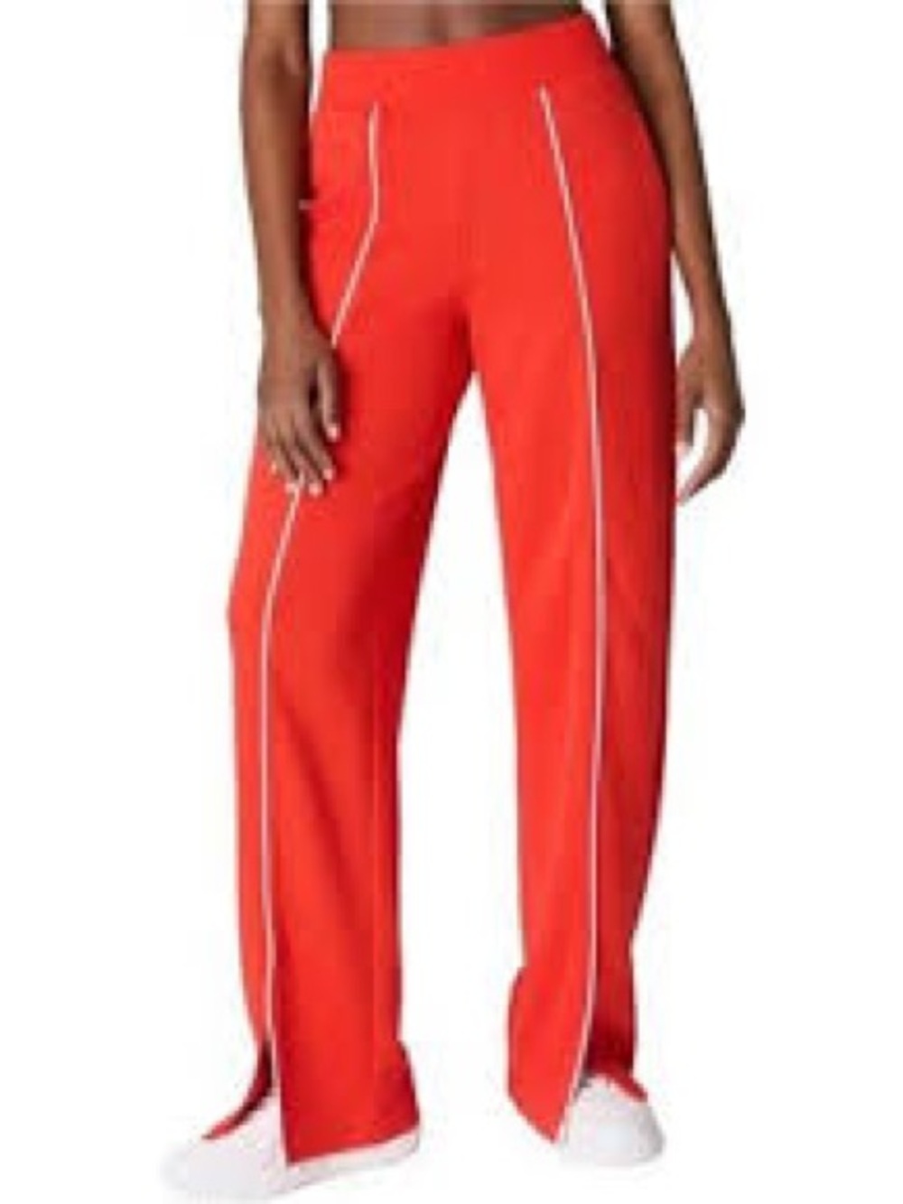 SPANX orange pants with White Piping